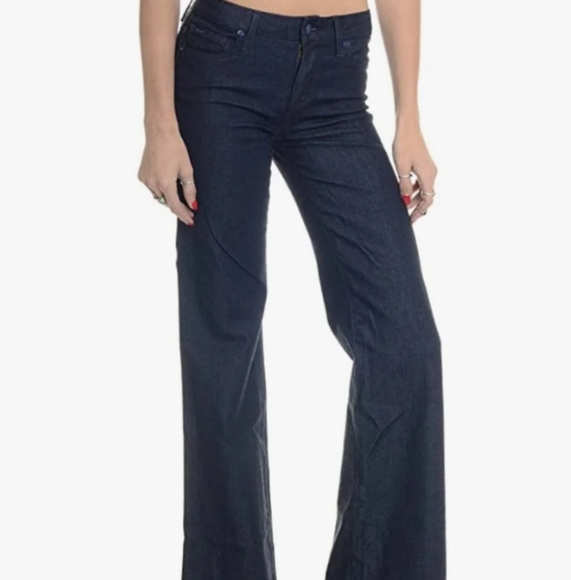 Joe's Wide Leg Muse Bardot Stretch Jeans Denim Women's 28 W Dark Wash Used 31" L - Picture 2 of 9
